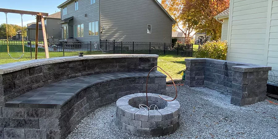 A outdoor fireplace